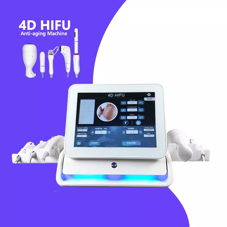 Appareil HIFU professionnel – Lifting 4D, amincissement et resserrement vaginal 2 Appareil HIFU professionnel 5 en 1 avec écran tactile et poignées multiples pour cliniques esthétiques